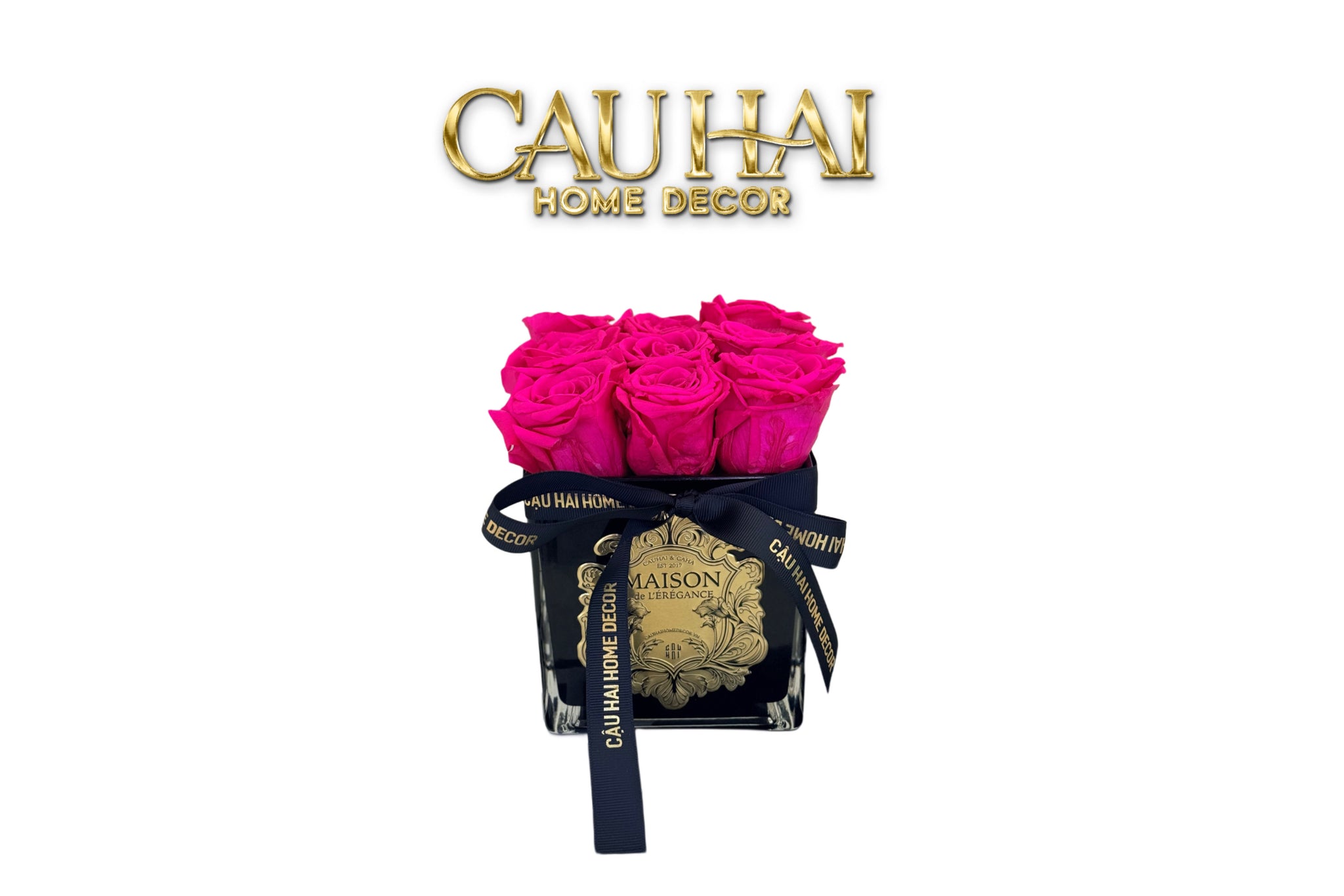 Home Frangrance Couture - Bình Lọ Hoa Hồng Vĩnh Củu Lilac Roses de Versailles 15x15-CẬU HAI HOME DECOR