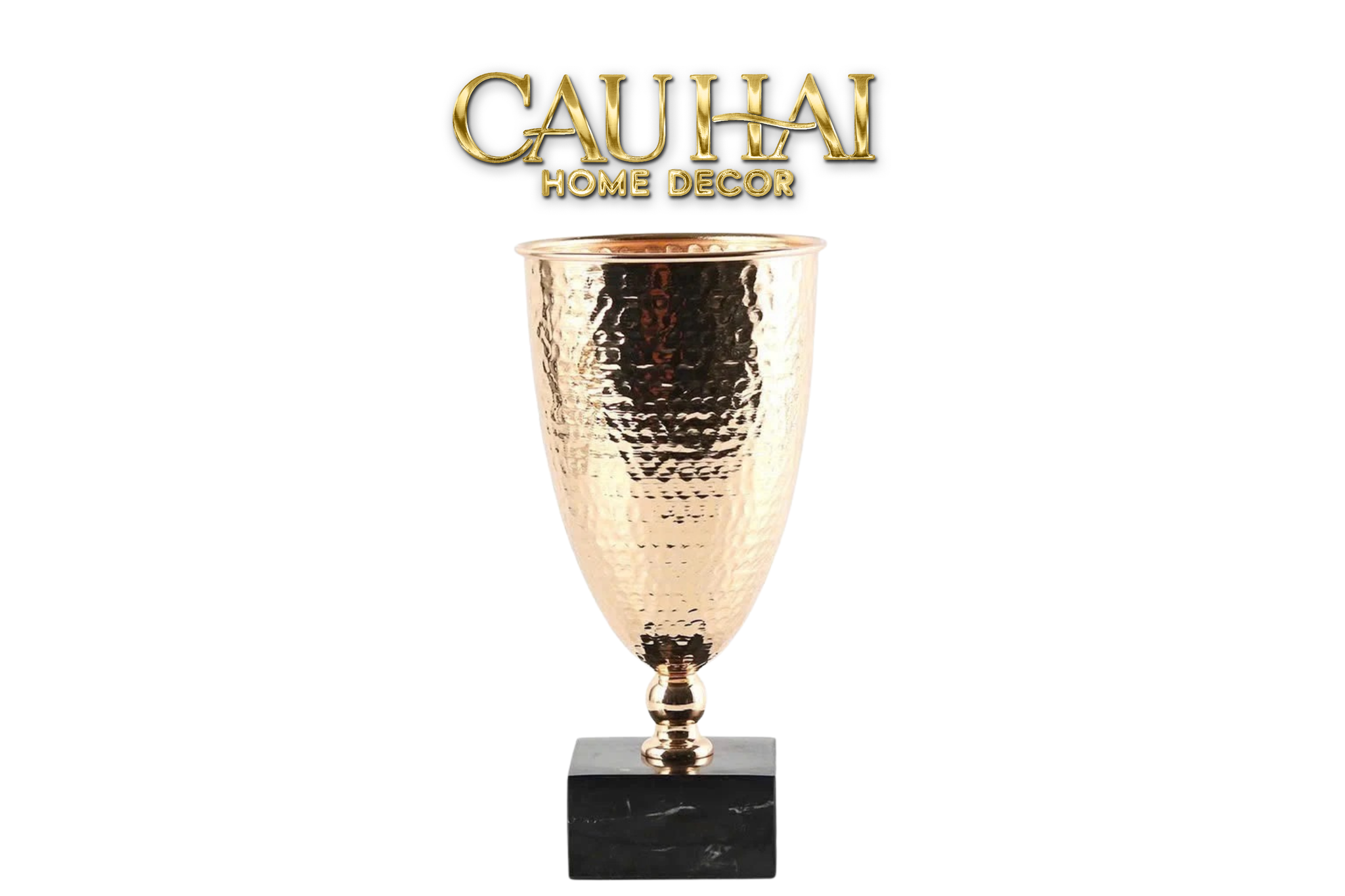 Hone Couture - Bình Hoa Goblet Aureum Marble Trophy H30 - CẬU HAI HOME DECOR