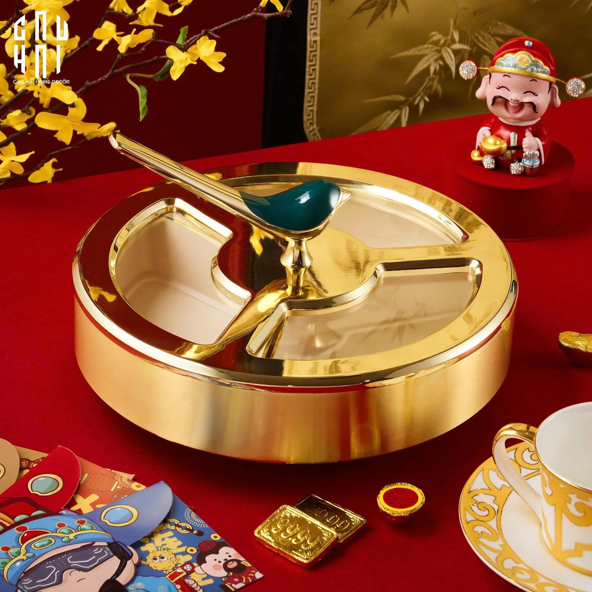 Hộp Bánh Mứt Glorious Auré Oiseau Royale-Lọ kẹo Canister Bonbonnière-CẬU HAI HOME DECOR