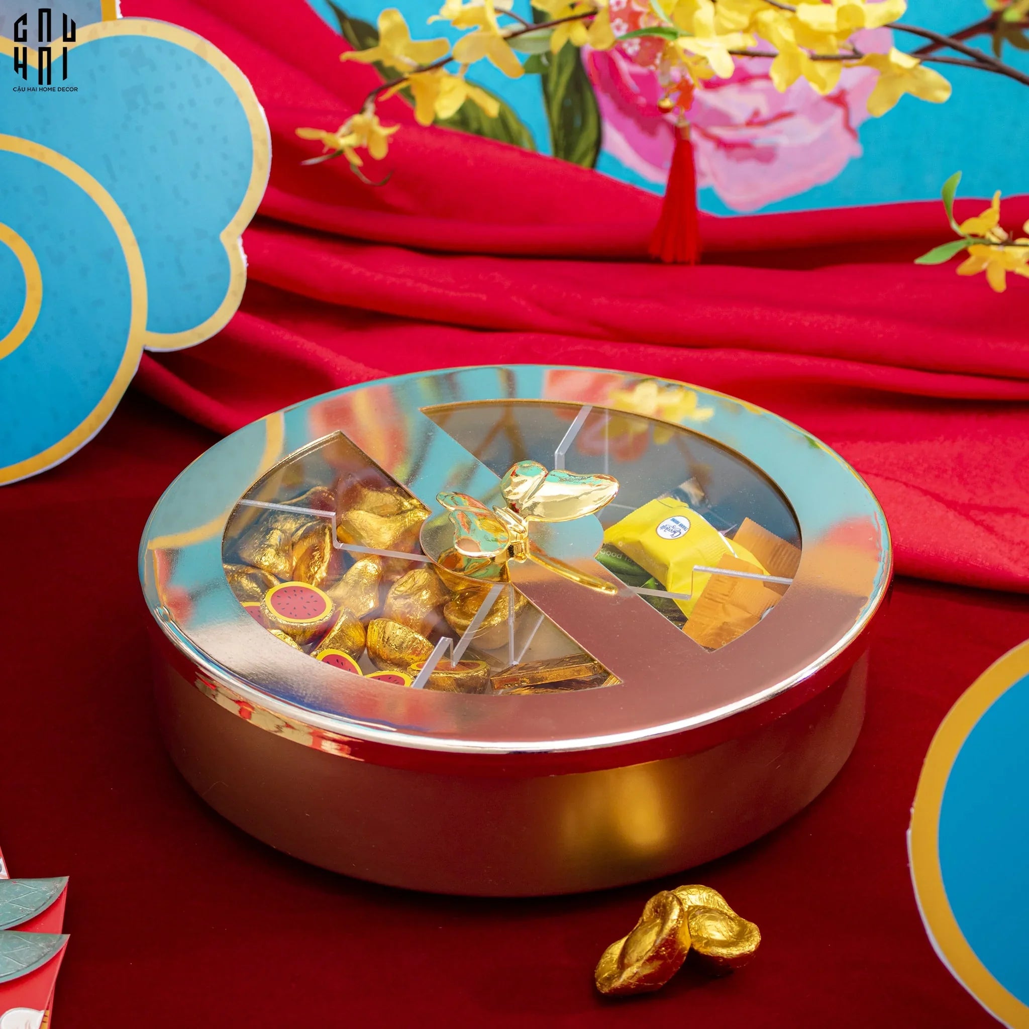 HỘP BÁNH MỨT GOLDEN BUTTERFLY-CẬU HAI HOME DECOR