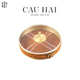 HỘP BÁNH MỨT LEATHER BRASSON ANTONIO-CẬU HAI HOME DECOR