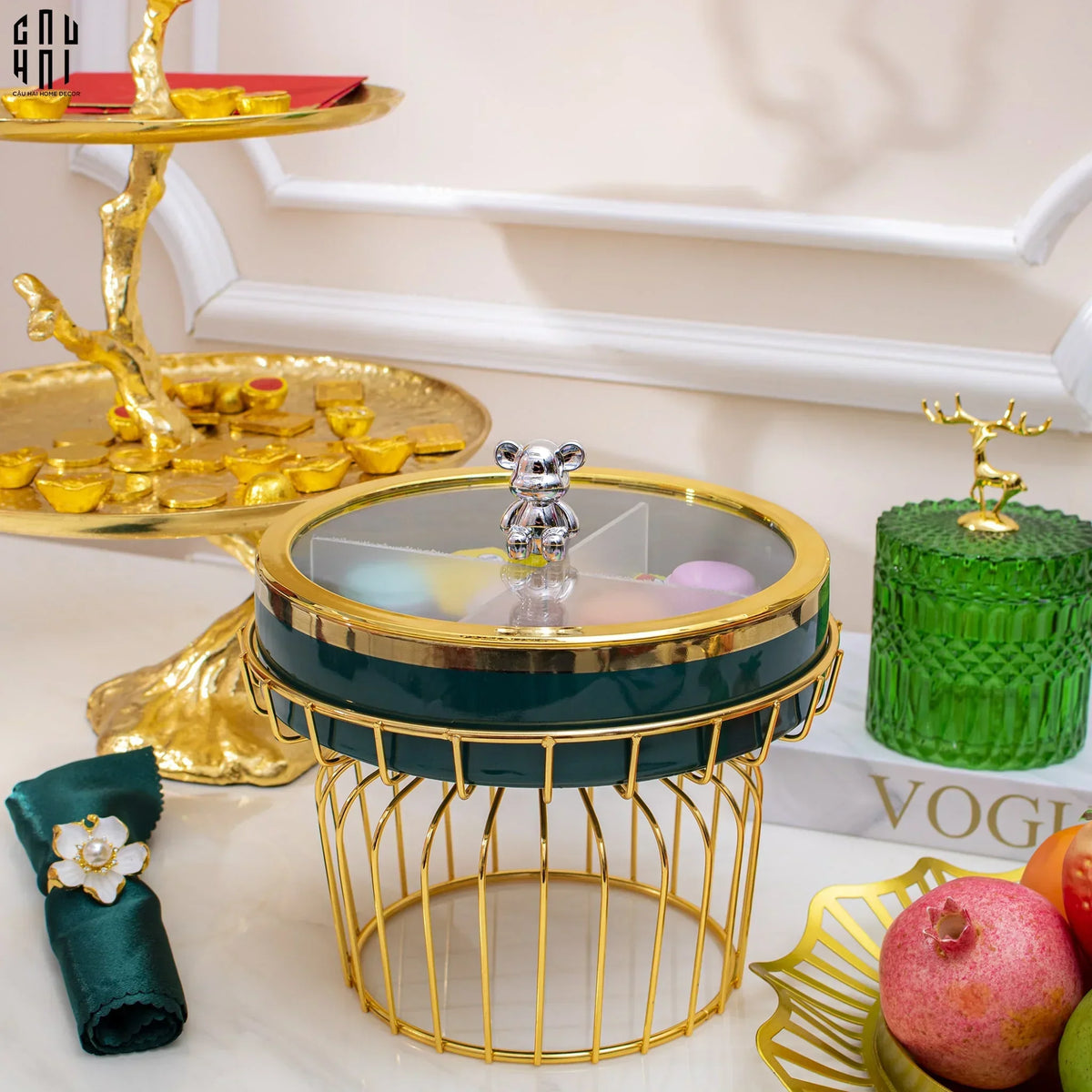 Hộp Bánh Mứt Sứ Tráng Men Alley Améthyste-Lọ kẹo Canister Bonbonnière-Đối tác tại Trung Quốc theo từng đơn đặt hàng-CẬU HAI HOME DECOR