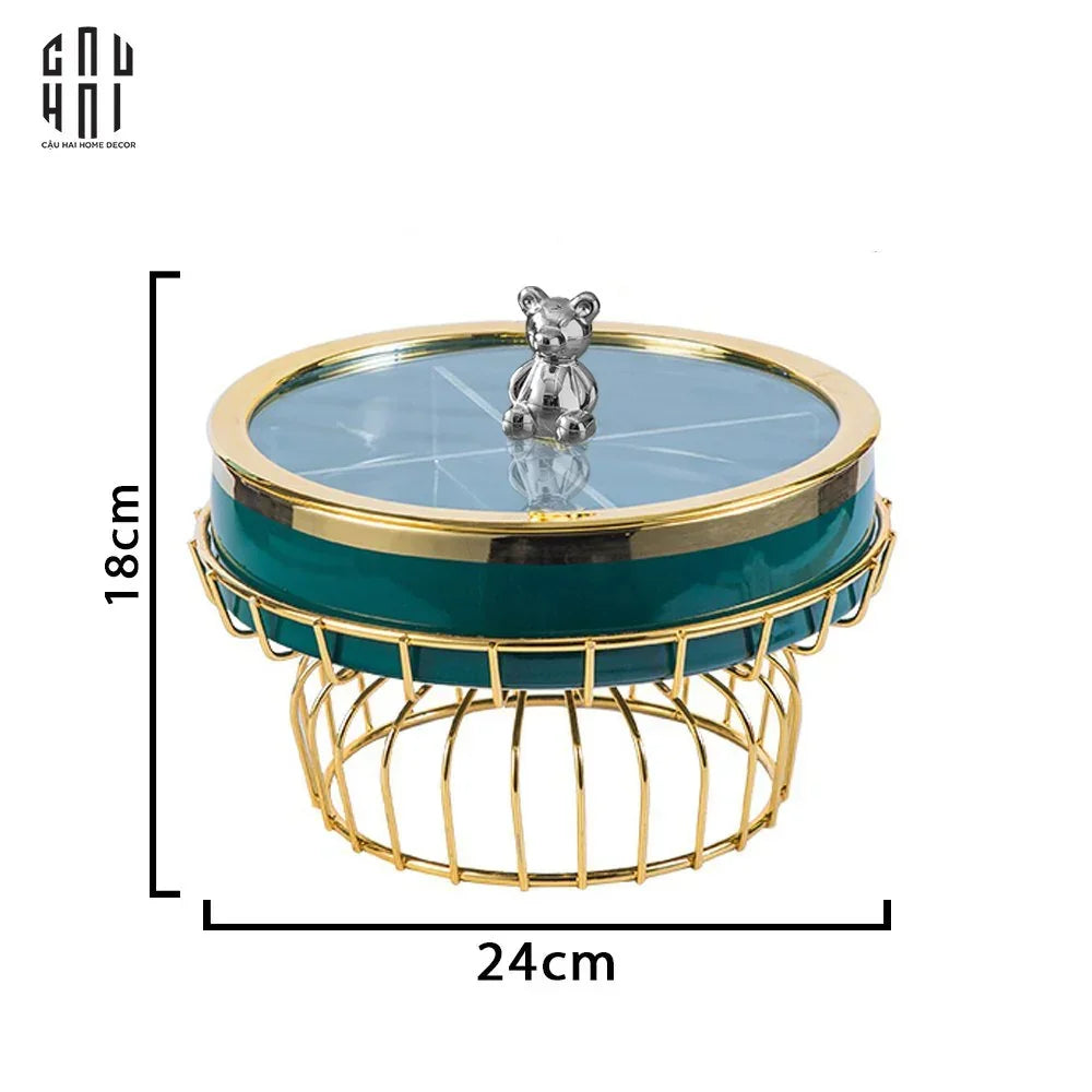 Hộp Bánh Mứt Sứ Tráng Men Alley Améthyste-Lọ kẹo Canister Bonbonnière-Đối tác tại Trung Quốc theo từng đơn đặt hàng-CẬU HAI HOME DECOR
