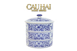 Hộp Bánh Mứt Tam Bảo Indochine Indigo Porcelain-Lọ kẹo Canister Bonbonnière-Đối tác tại Trung Quốc theo từng đơn đặt hàng-CẬU HAI HOME DECOR