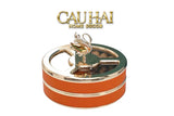 Hộp Bánh Mứt Thiên Nga 2 Tầng Jewelry Swan Solitaire Vermilion Patina 26x21-Lọ kẹo Canister Bonbonnière-CẬU HAI HOME DECOR