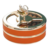 Hộp Bánh Mứt Thiên Nga 2 Tầng Jewelry Swan Solitaire Vermilion Patina  26x21