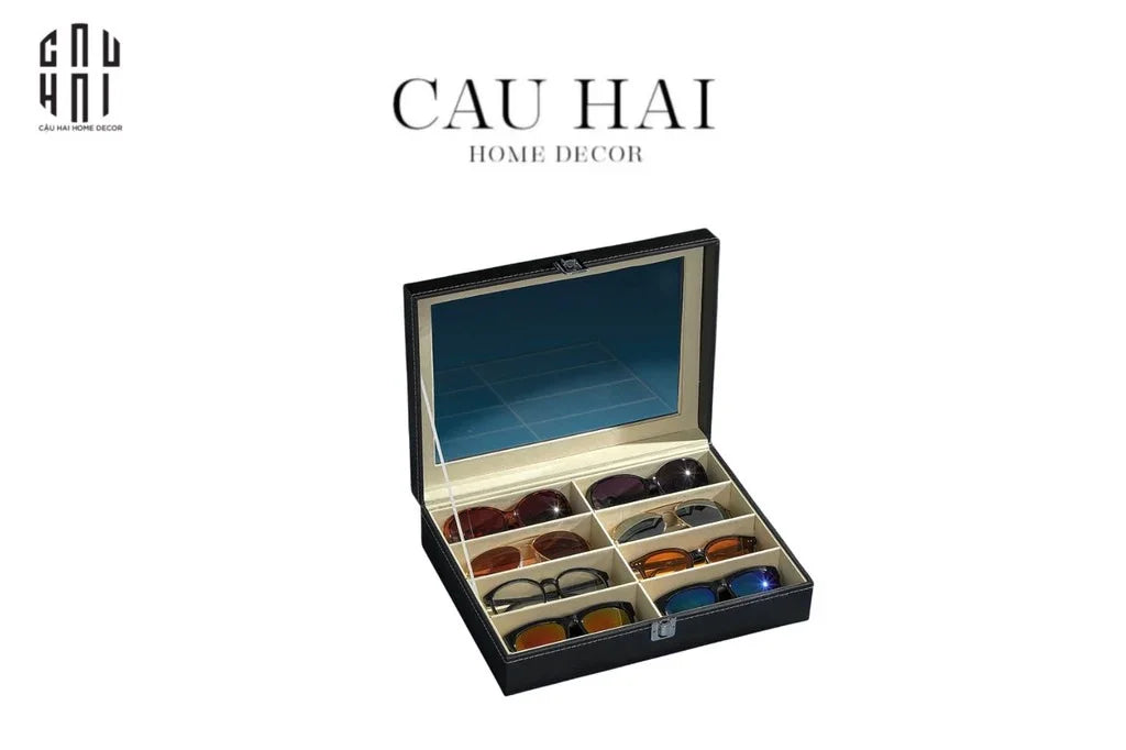 HỘP DA ĐỰNG KÍNH MÁT - VUE 8 RUNWAY - 8 SLOTS-CẬU HAI HOME DECOR