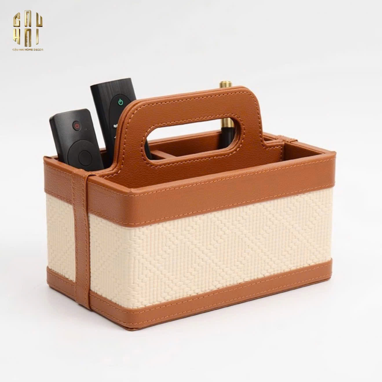HỘP DA ĐỰNG REMOTE TABAC 3 NGĂN-CẬU HAI HOME DECOR