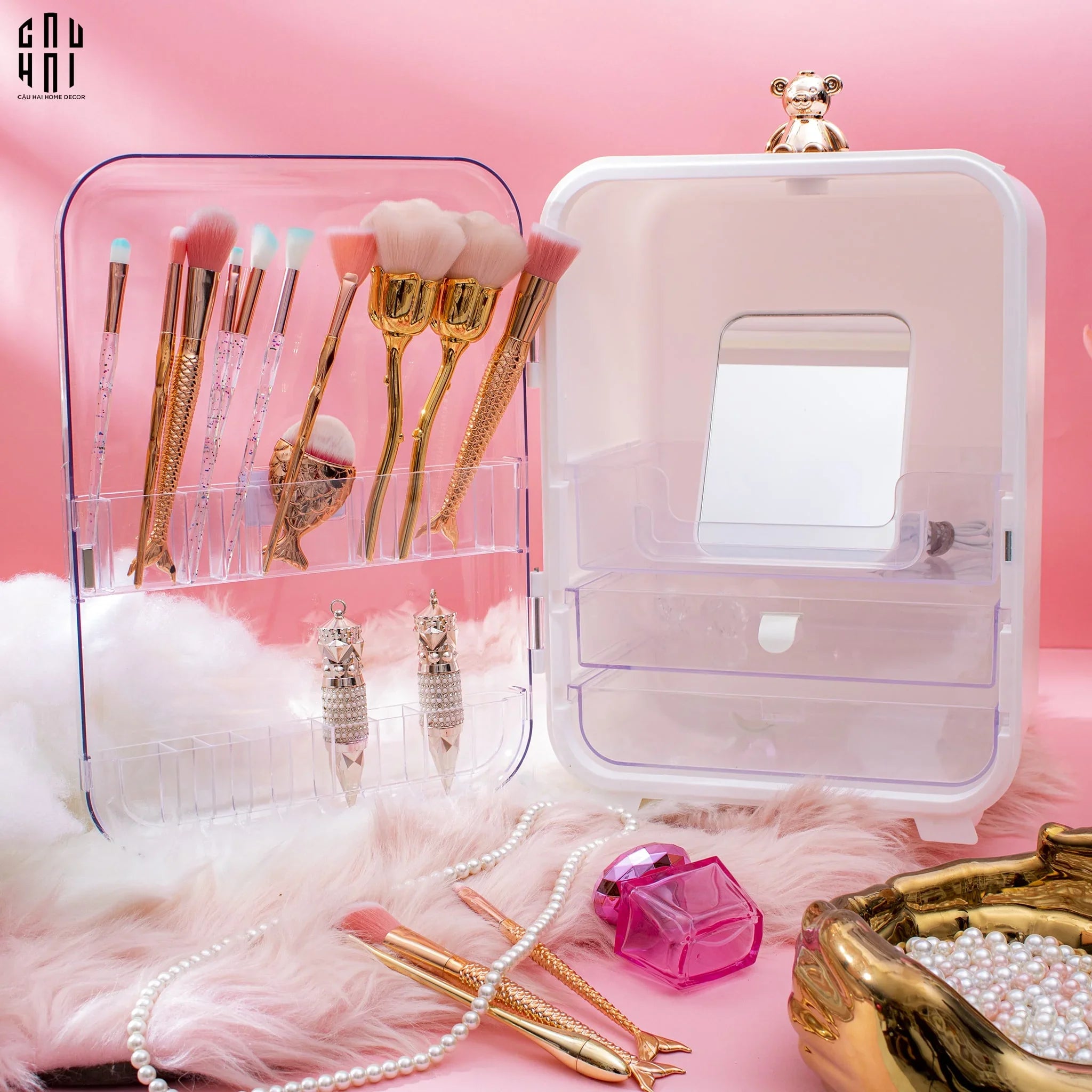 HỘP ĐỰNG MỸ PHẨM VANITY BOX-CẬU HAI HOME DECOR