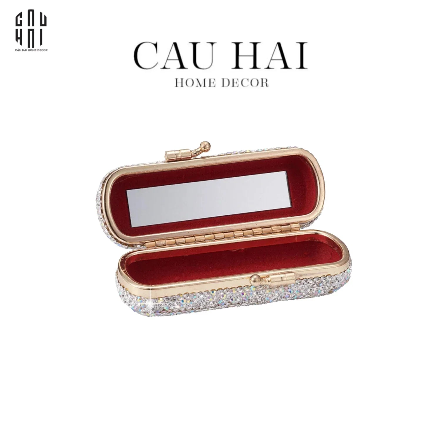 HỘP ĐỰNG SON DIAMOND BLING BLING-CẬU HAI HOME DECOR