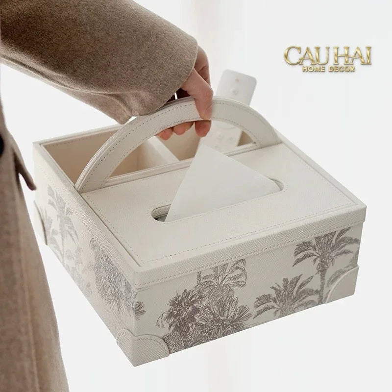 Hộp Khăn Giấy 3 Ngăn Handy Opaline Flora Tonkin-CẬU HAI HOME DECOR