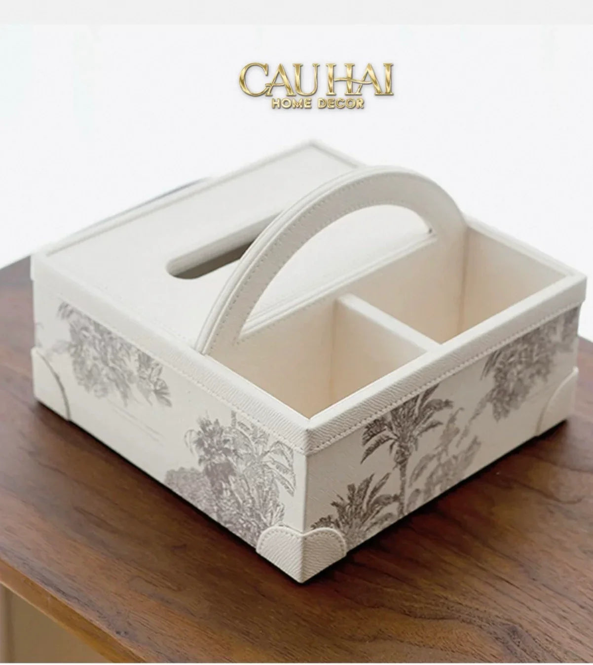Hộp Khăn Giấy 3 Ngăn Handy Opaline Flora Tonkin-CẬU HAI HOME DECOR