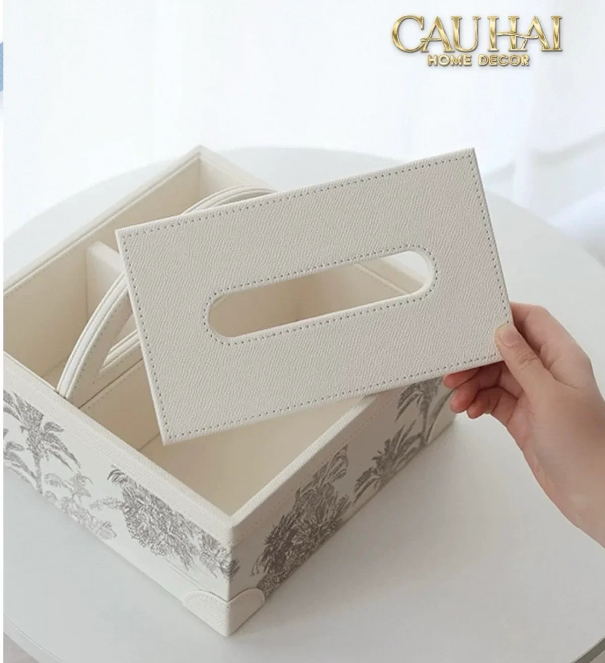 Hộp Khăn Giấy 3 Ngăn Handy Opaline Flora Tonkin-CẬU HAI HOME DECOR