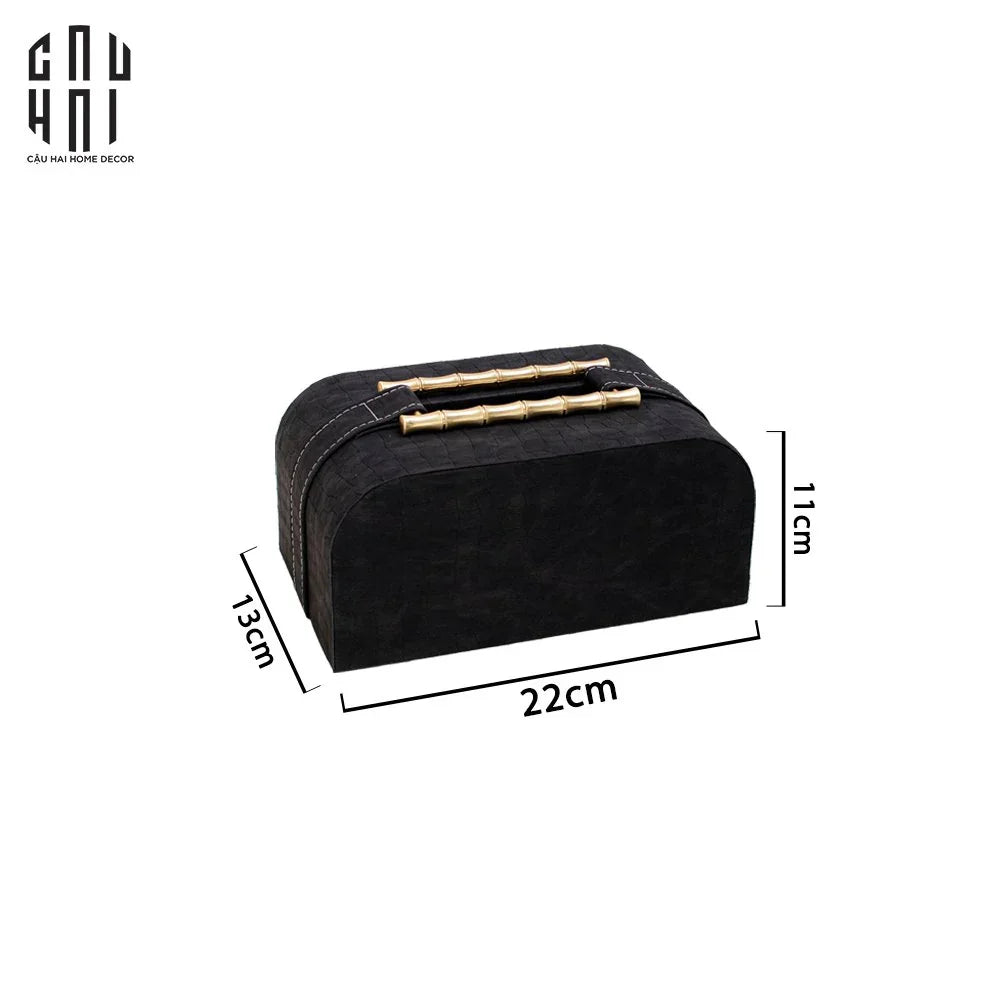 HỘP KHĂN GIẤY BAMBOO BLACK-CẬU HAI HOME DECOR
