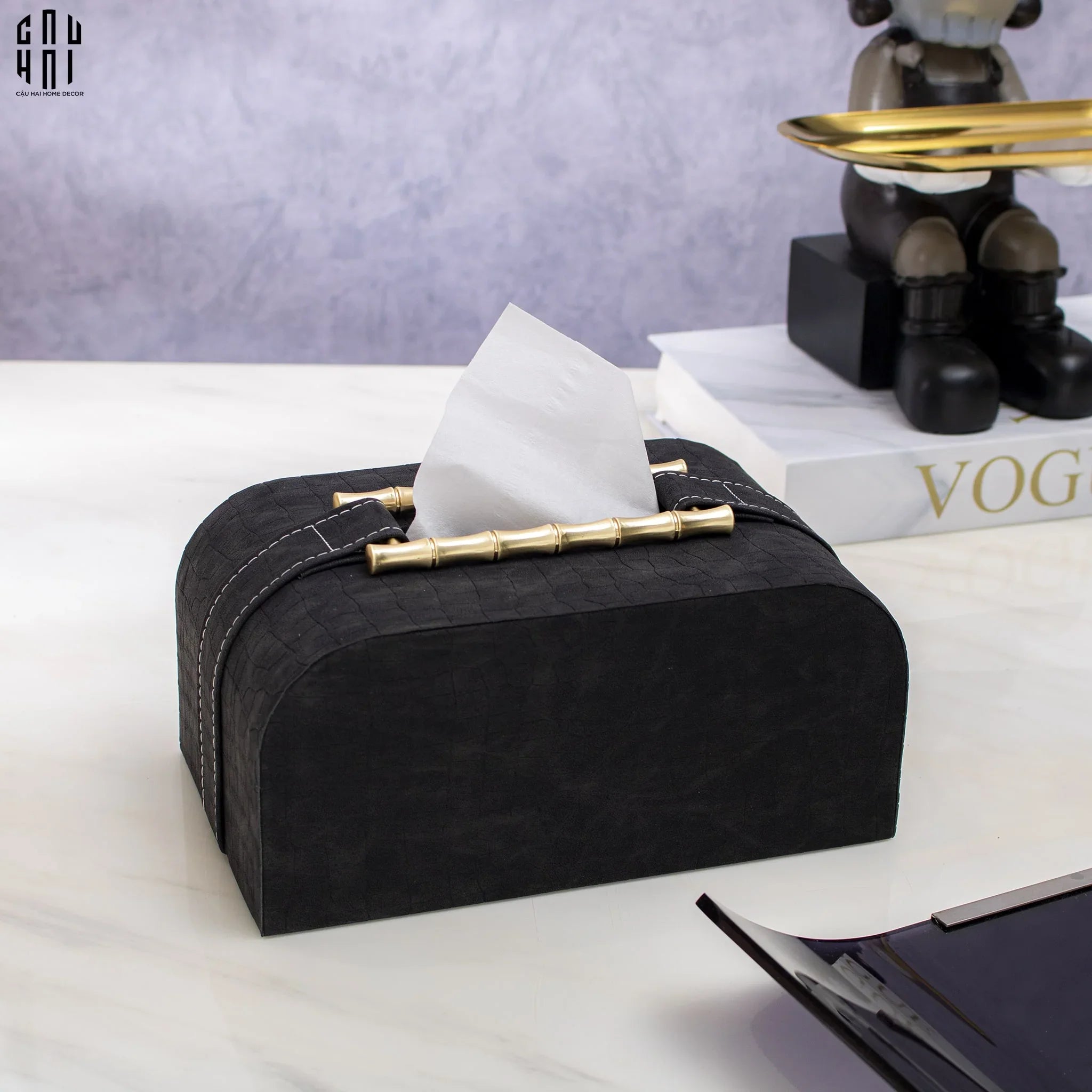 HỘP KHĂN GIẤY BAMBOO BLACK-CẬU HAI HOME DECOR