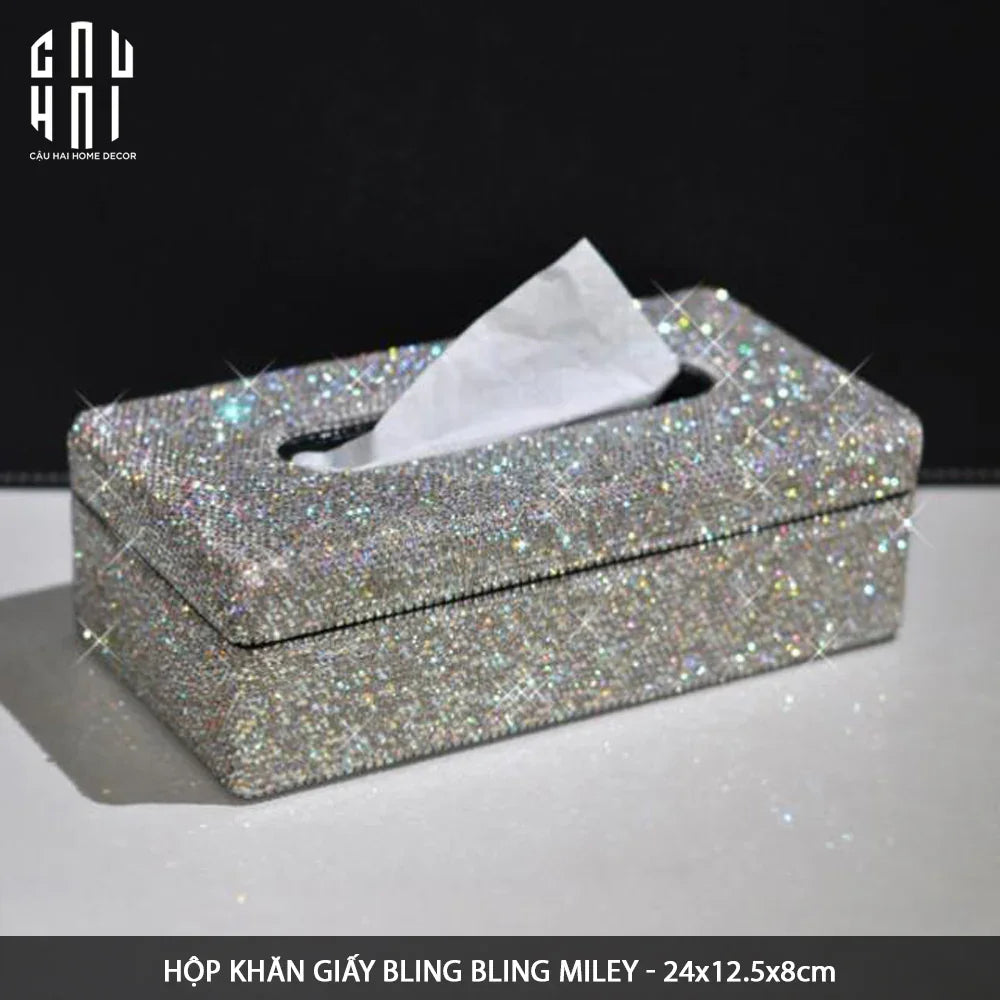 HỘP KHĂN GIẤY BLING BLING - MILEY-CẬU HAI HOME DECOR