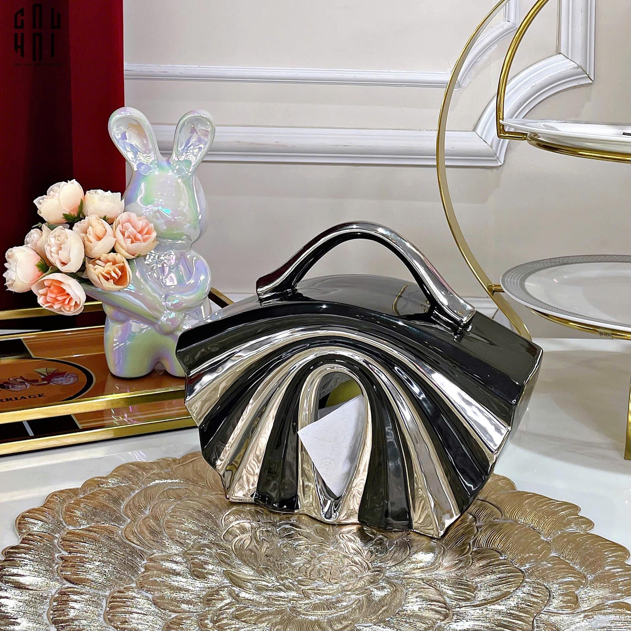 Hộp Khăn Giấy Ceramic Lady Clutch - CẬU HAI HOME DECOR