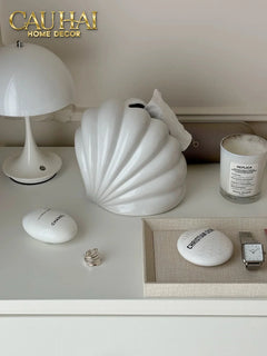 Hộp Khăn Giấy Ceramic Snow Nordic Shell Box-CẬU HAI HOME DECOR