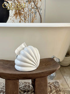 Hộp Khăn Giấy Ceramic Snow Nordic Shell Box-CẬU HAI HOME DECOR
