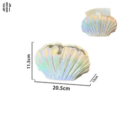 Hộp Khăn Giấy Ceramic White Seashell-CẬU HAI HOME DECOR