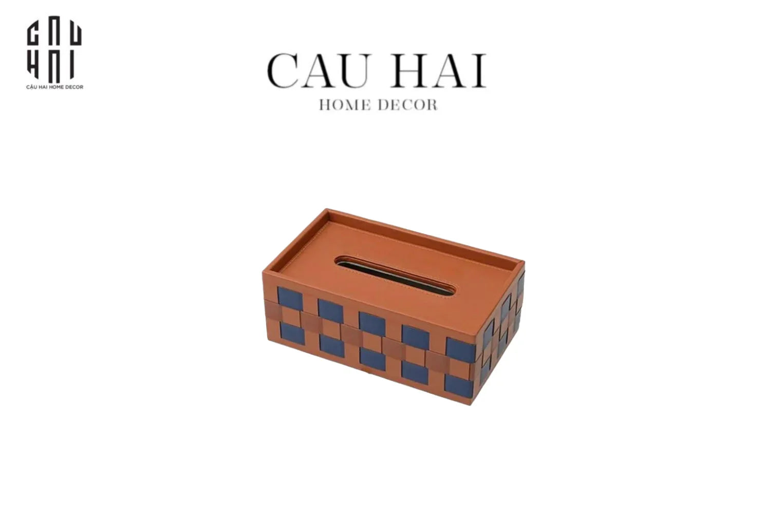 HỘP KHĂN GIẤY DA AUBURN MONO LEATHER TISSUE BOX-CẬU HAI HOME DECOR