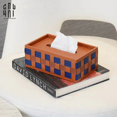Hộp Khăn Giấy Da Auburn Ruban Leather Tissue Box-CẬU HAI HOME DECOR