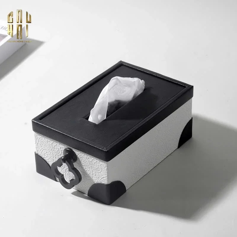 HỘP KHĂN GIẤY DA BLACK IVORY LACE - NOIR FW25-CẬU HAI HOME DECOR