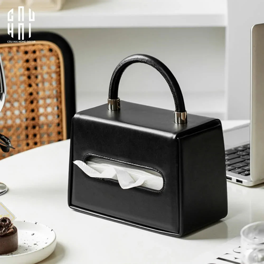 HỘP KHĂN GIẤY DA BLACK TYRANT-CẬU HAI HOME DECOR