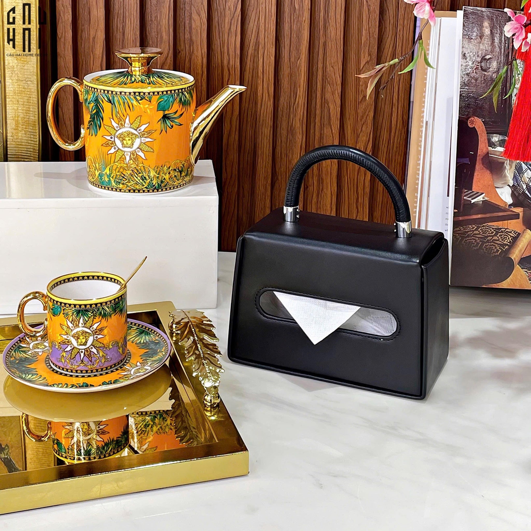 HỘP KHĂN GIẤY DA BLACK TYRANT-CẬU HAI HOME DECOR