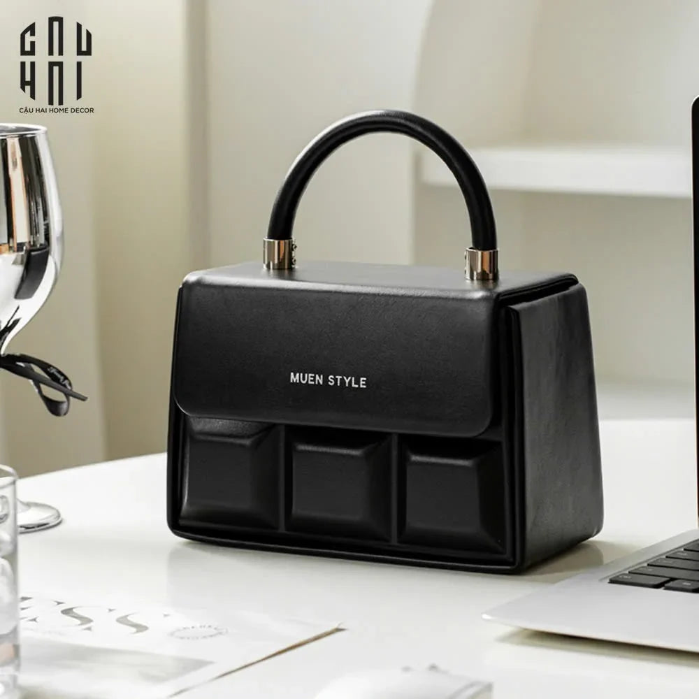 HỘP KHĂN GIẤY DA BLACK TYRANT-CẬU HAI HOME DECOR