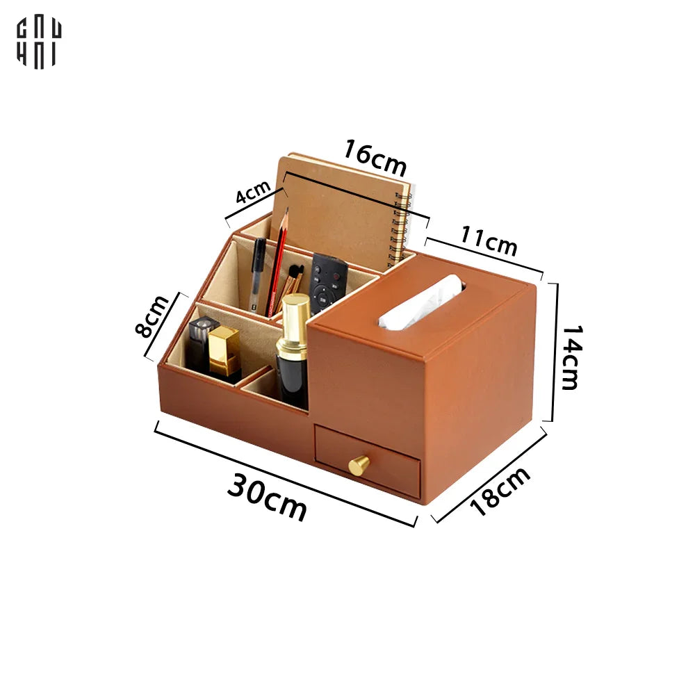 HỘP KHĂN GIẤY DA ĐA NĂNG COGNAC AUTHENTIQUE SS25-CẬU HAI HOME DECOR