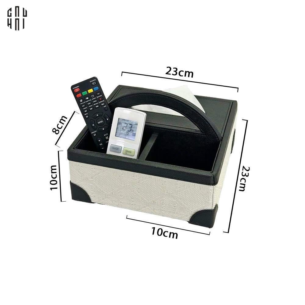 Hộp Khăn Giấy Da Handy Black Evelyn-CẬU HAI HOME DECOR