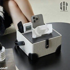 Hộp Khăn Giấy Da Handy Black Evelyn-CẬU HAI HOME DECOR