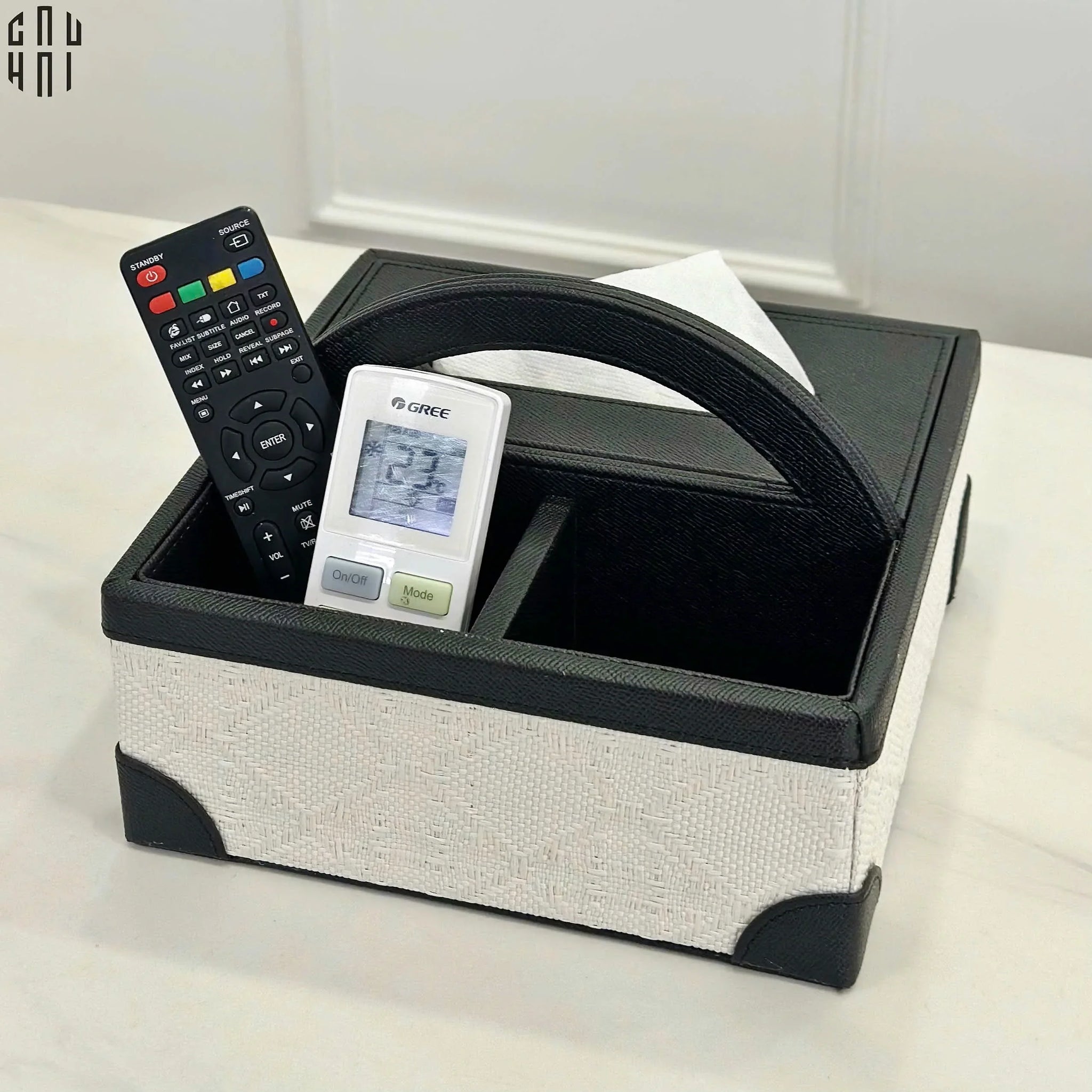 HỘP KHĂN GIẤY DA HANDY BLACK MYSTIC-CẬU HAI HOME DECOR