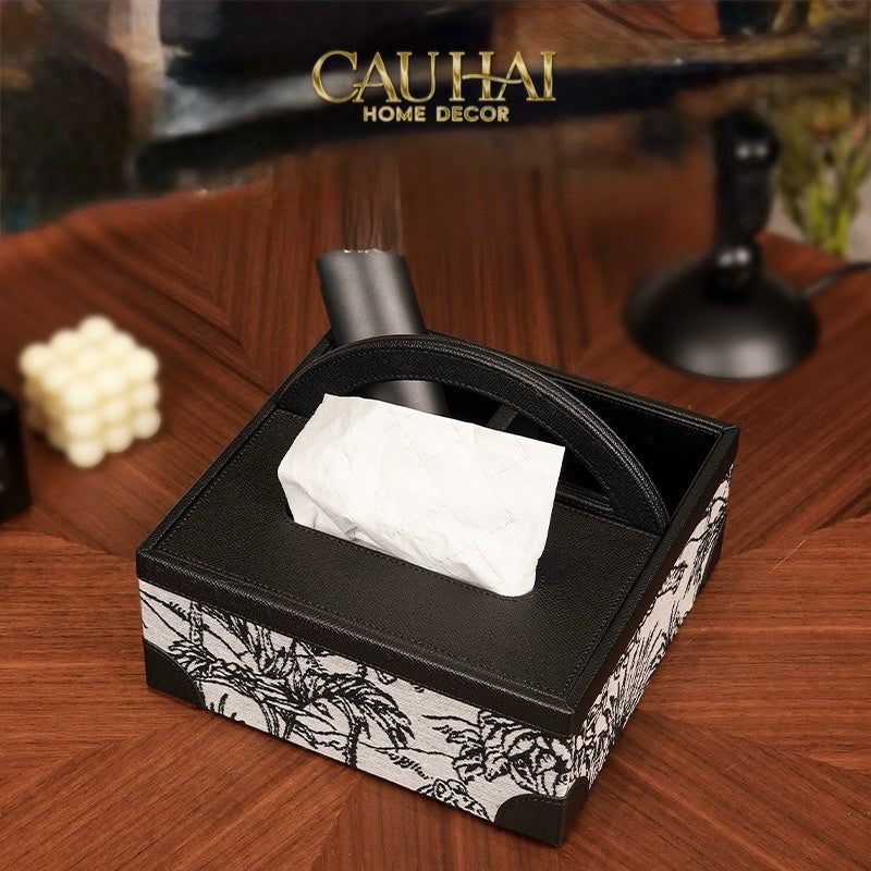 Hộp Khăn Giấy Da Handy Jungle Toile D.O - CẬU HAI HOME DECOR