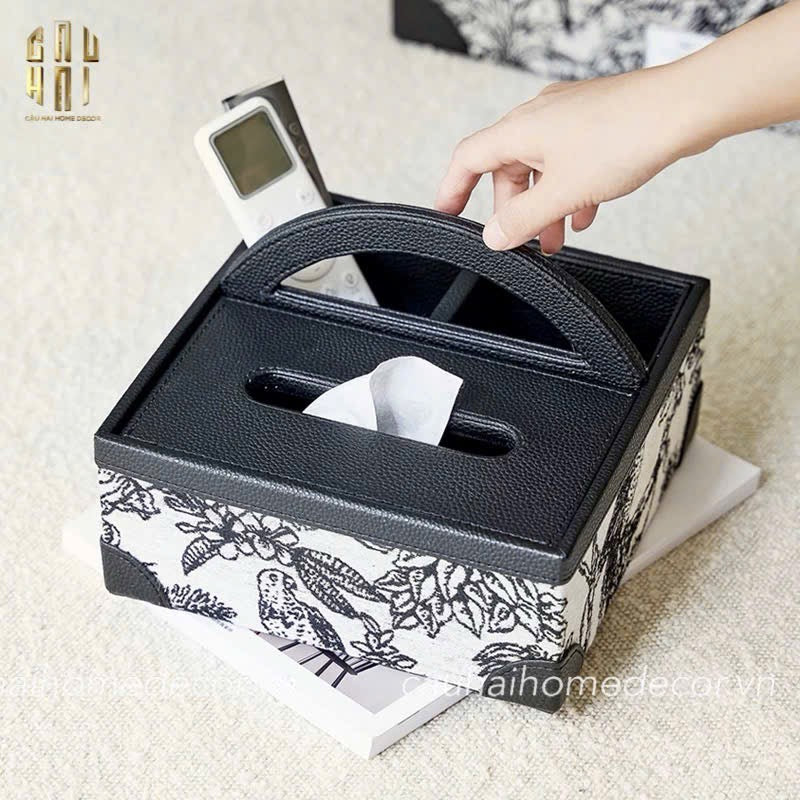 Hộp Khăn Giấy Da Handy Jungle Toile D.O - CẬU HAI HOME DECOR