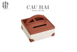 HỘP KHĂN GIẤY DA HANDY MARRON 3 NGĂN-CẬU HAI HOME DECOR