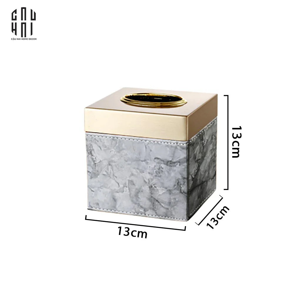 HỘP KHĂN GIẤY DA HERMAN SIZE 13-CẬU HAI HOME DECOR