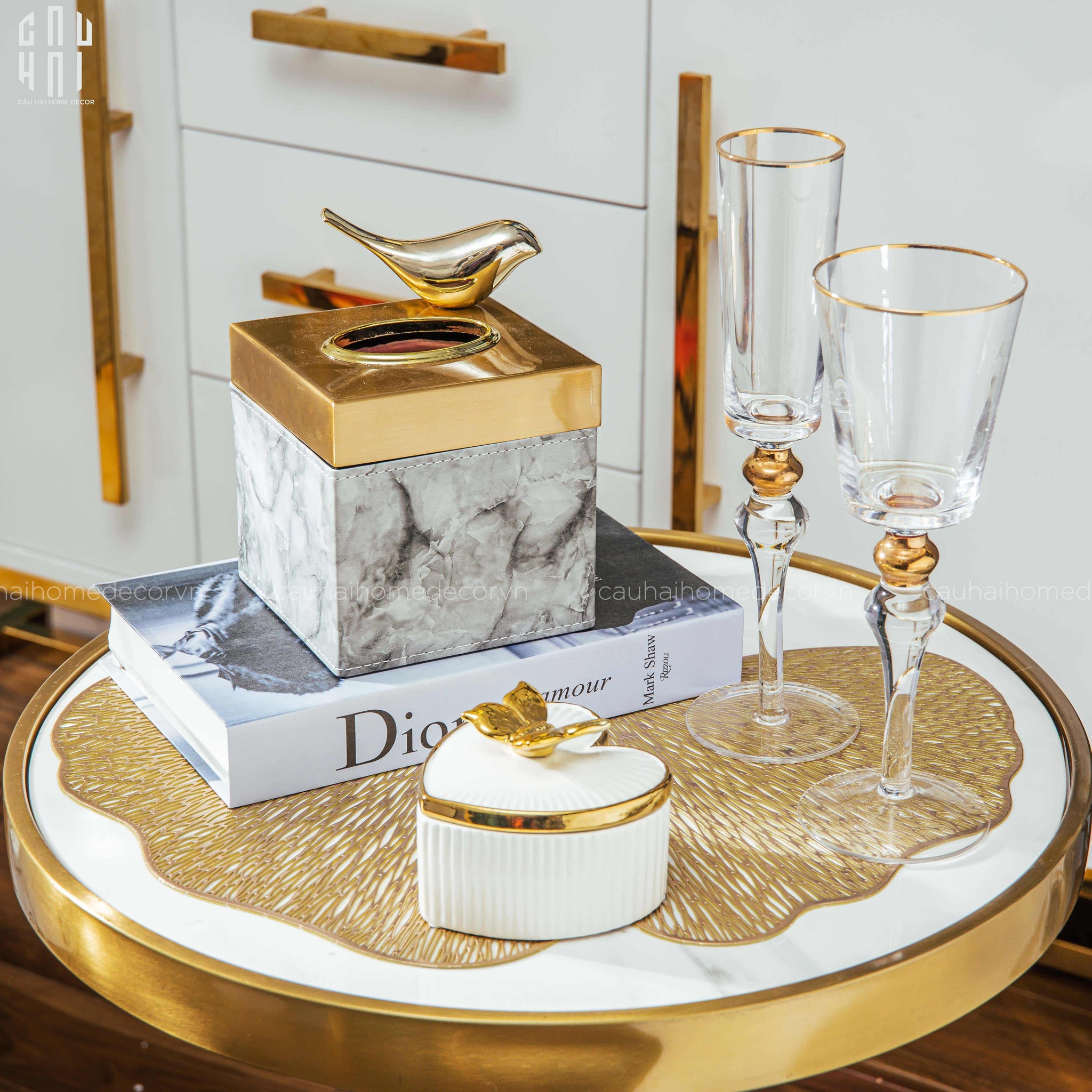 HỘP KHĂN GIẤY DA HERMAN SIZE 13-CẬU HAI HOME DECOR