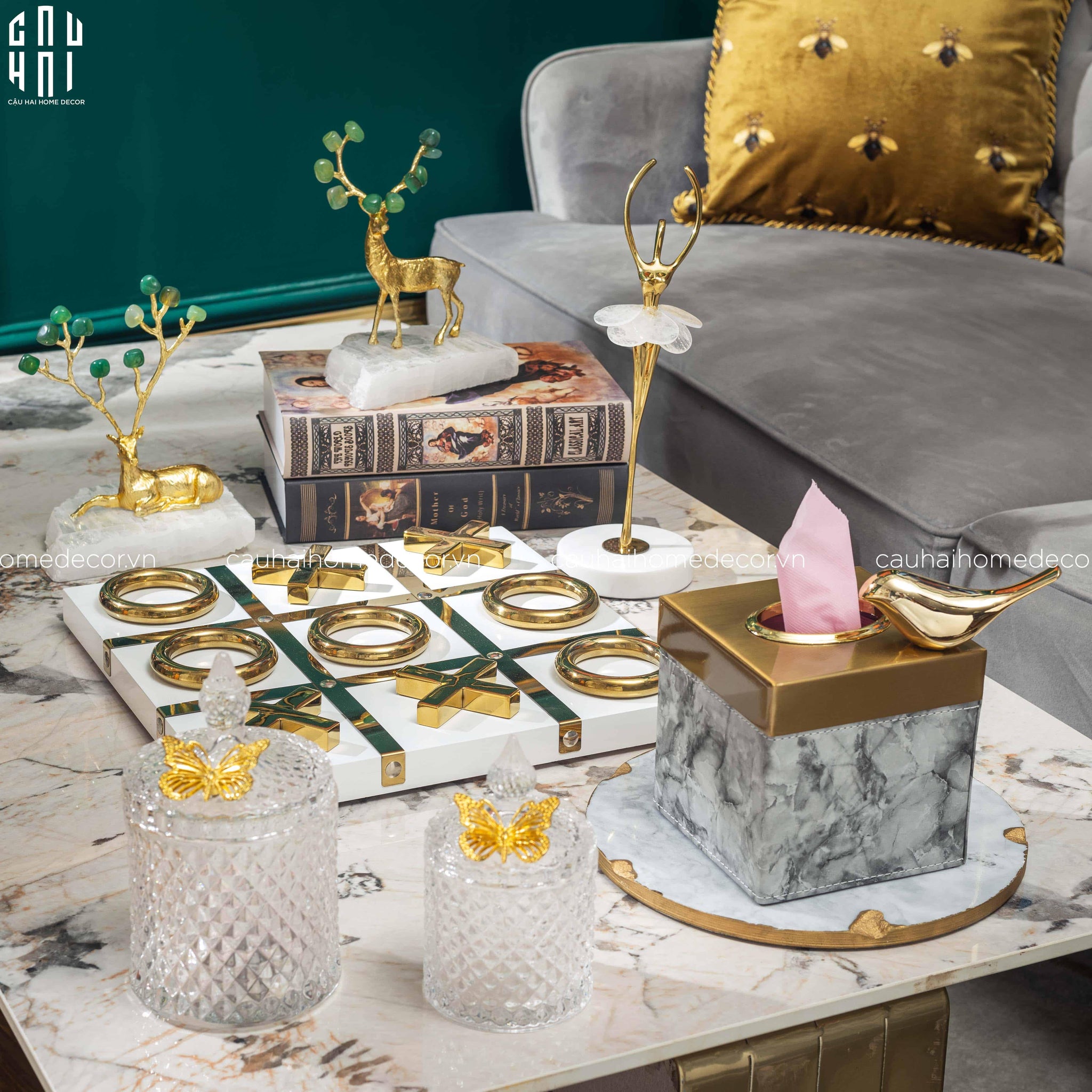 HỘP KHĂN GIẤY DA HERMAN SIZE 13-CẬU HAI HOME DECOR