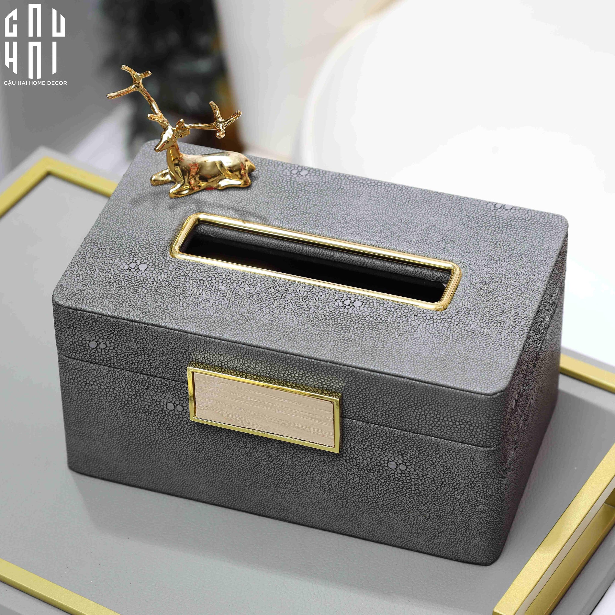 Hộp Khăn Giấy Da Lux Leather Villain-CẬU HAI HOME DECOR