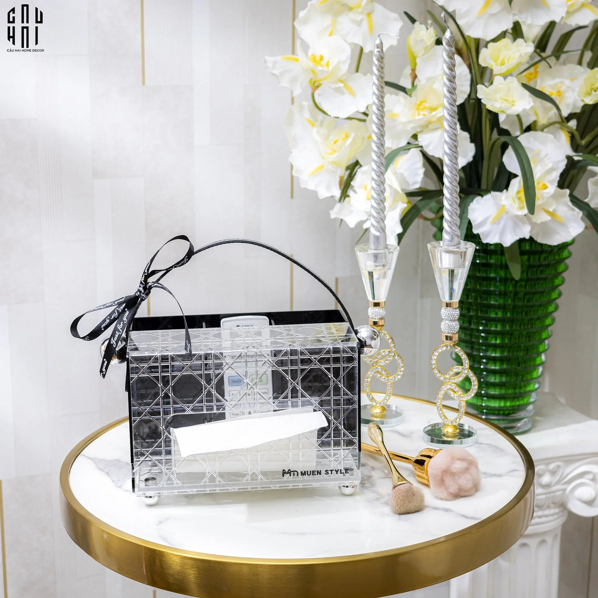 Hộp Khăn Giấy Đa Năng Acrylic - Miley-CẬU HAI HOME DECOR
