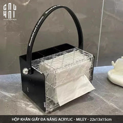 Hộp Khăn Giấy Đa Năng Acrylic - Miley-CẬU HAI HOME DECOR