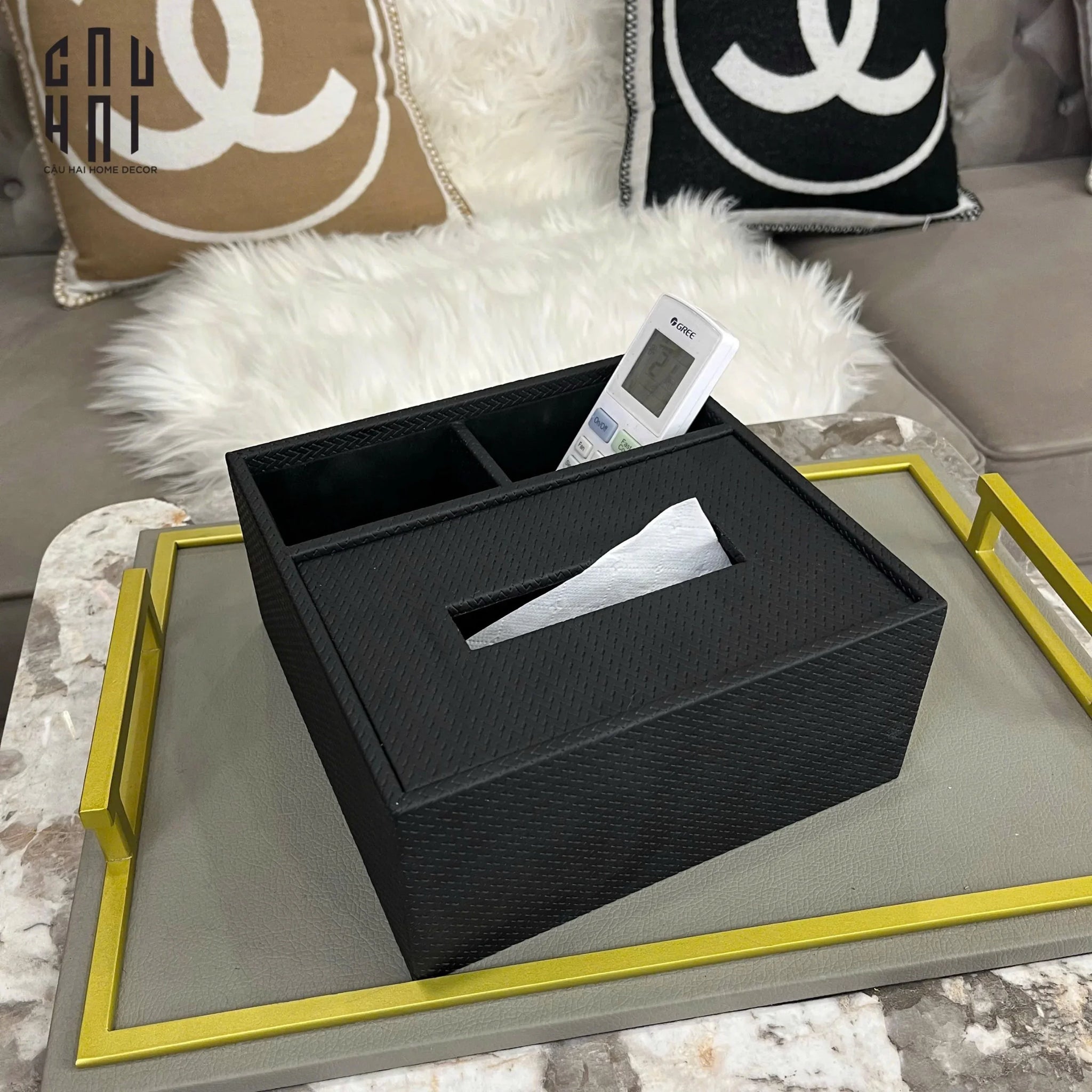 HỘP KHĂN GIẤY ĐA NĂNG RAVEN BLACK-CẬU HAI HOME DECOR