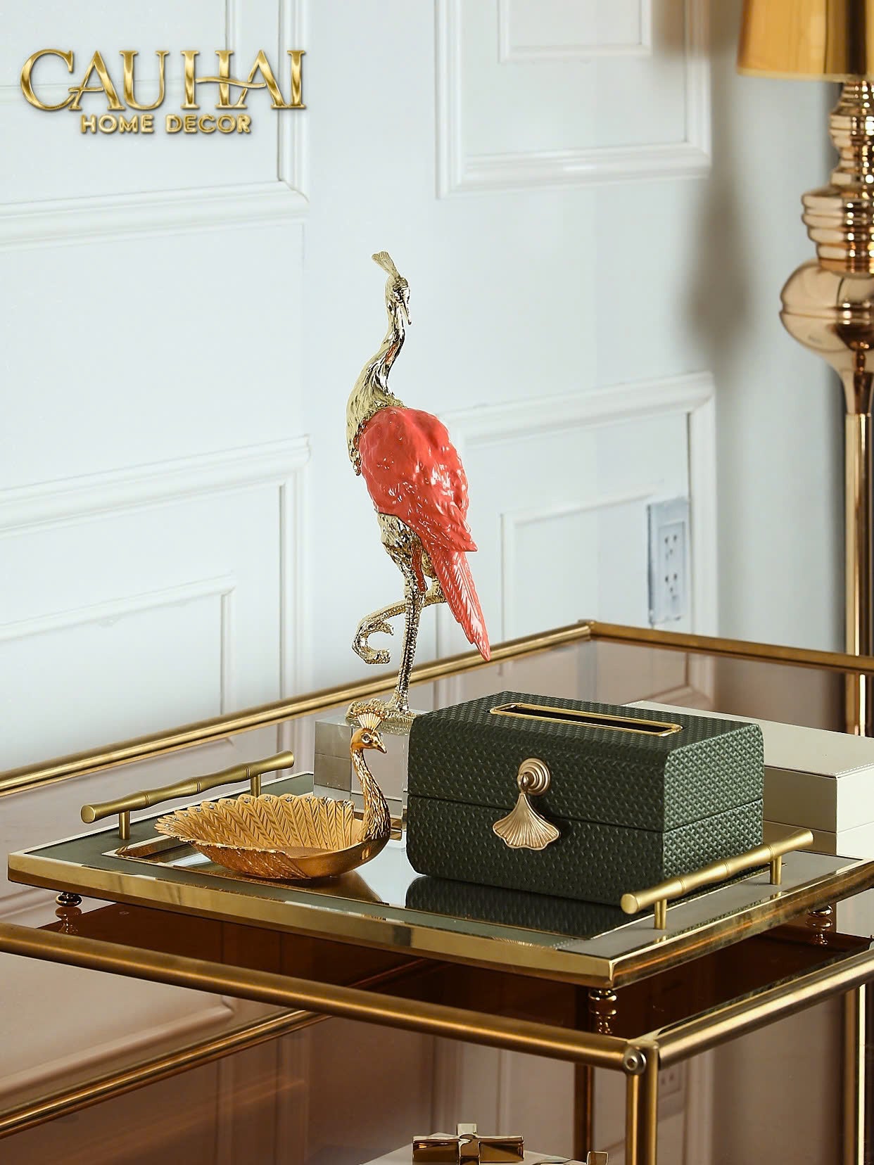 Hộp Khăn Giấy Da Ralph Lusso - Olive Vert Ginkgo - CẬU HAI HOME DECOR