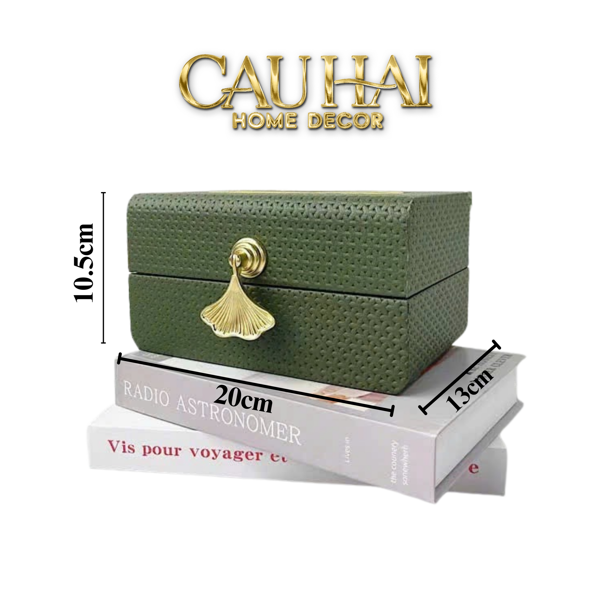 Hộp Khăn Giấy Da Ralph Lusso - Olive Vert Ginkgo - CẬU HAI HOME DECOR