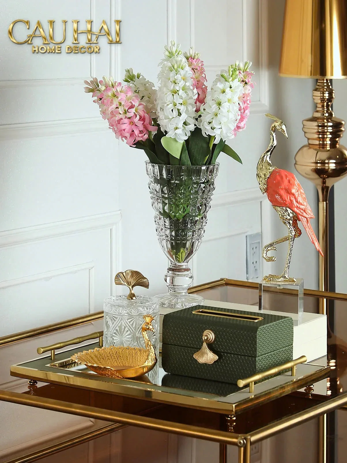 Hộp Khăn Giấy Da Ralph Lusso - Olive Vert Ginkgo-CẬU HAI HOME DECOR