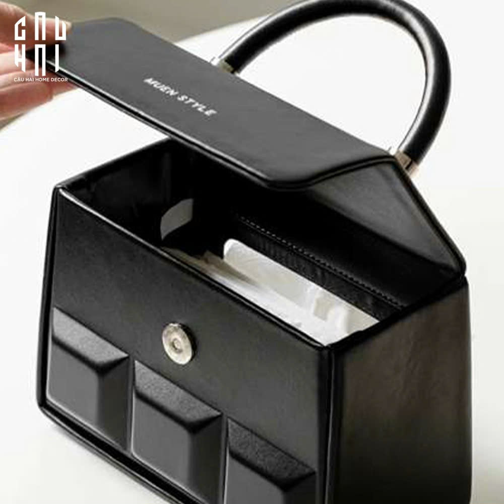 Hộp Khăn Giấy Da Savoir "La Damme Iconique" Lady Bag-CẬU HAI HOME DECOR