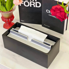 Hộp Khăn Giấy Elysium Titan Chrome Obsidian Case. Up-CẬU HAI HOME DECOR