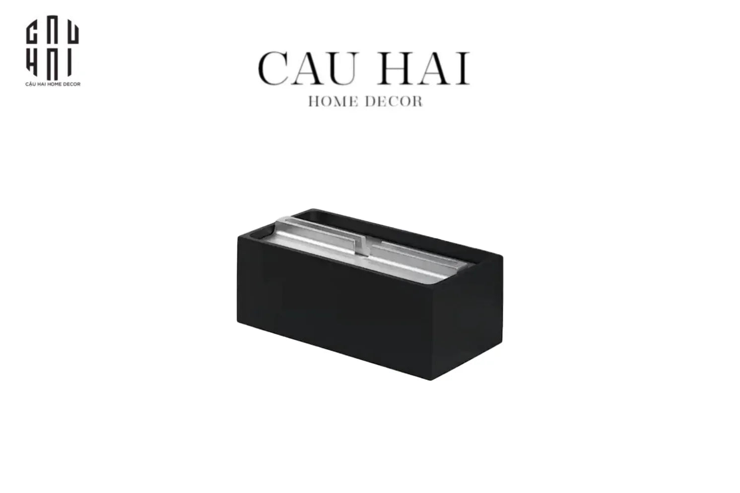 Hộp Khăn Giấy Elysium Titan Chrome Obsidian Case. Up-CẬU HAI HOME DECOR